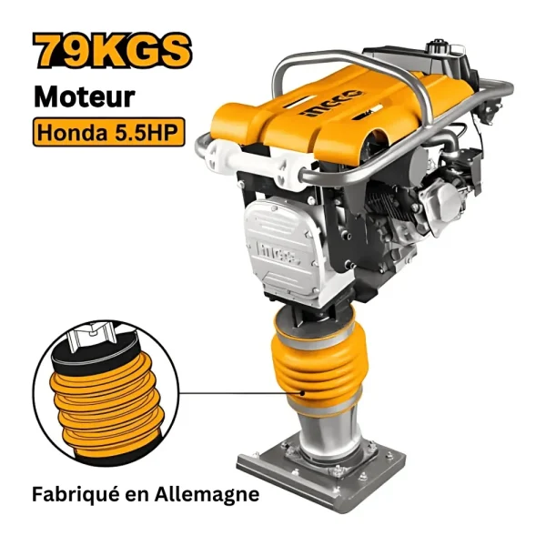 Pilonneuse vibrante moteur essence Honda GX160 5.5 HP 4kW