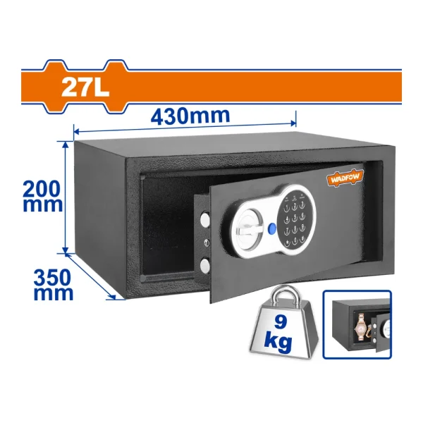 Coffre-fort électronique 27L - 9 kg (20×43×35 cm)