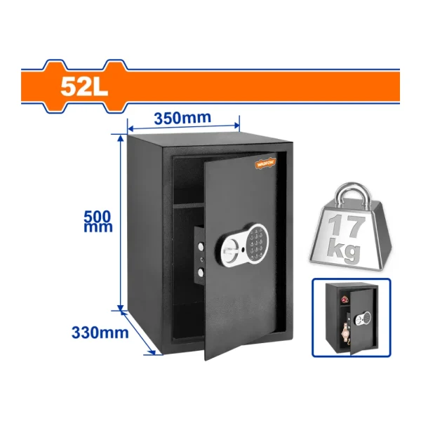 Coffre-fort electronique 52L - 17 kg (50×35×33 cm)