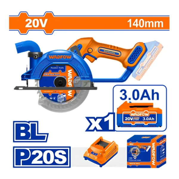 Scie circulaire sans fil 140 mm + 1 batterie 3Ah + chargeur