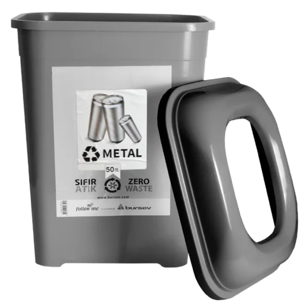 Poubelle de Tri Sélectif spécial métal 50L – Image 2