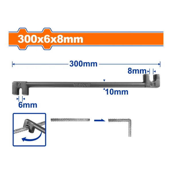 Griffe ferrailleur 300 x 6 x 8 mm