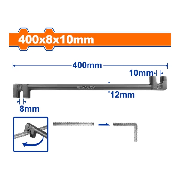 Griffe ferrailleur 400 x 8 x 10 mm