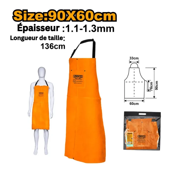 Tablier soudeur en cuir 90x60 cm