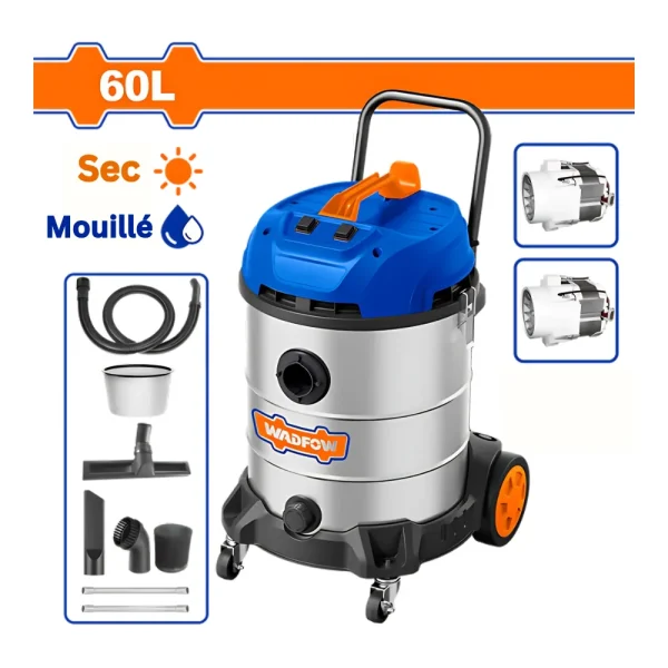 Aspirateur 2 x 1200W 60L