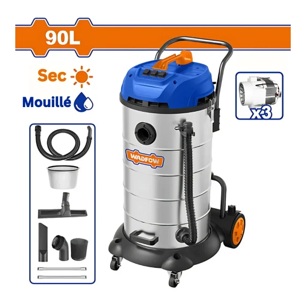 Aspirateur 3 x 1200W 90L