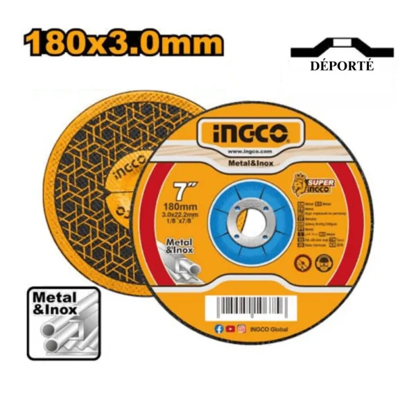Disque à couper en métal 180 mm (7") x 3,0 mm (1/8") x 22,2 mm (7/8")