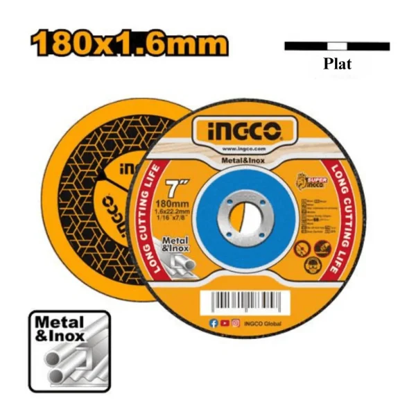 Disque à couper en métal 180 mm (7") x 1,6 mm (1/16") x 22,2 mm (7/8")
