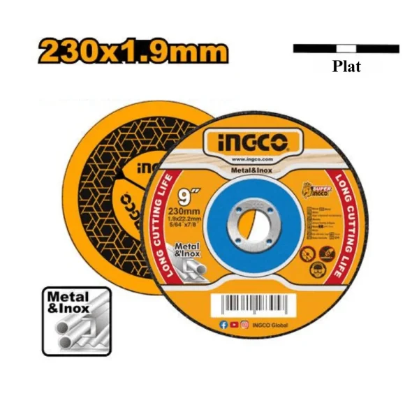 Disque à couper en métal 230 mm (9") x 1,9 mm (5/64") x 22,2 mm (7/8")
