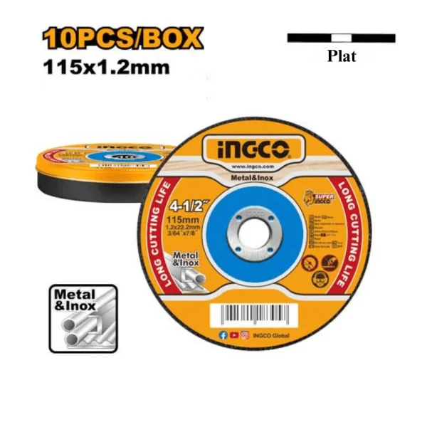 Jeu de 10 disques à couper en métal 115x1.2 mm