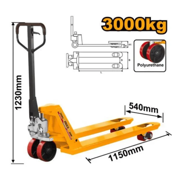 Transpalette manuel 3 tonnes