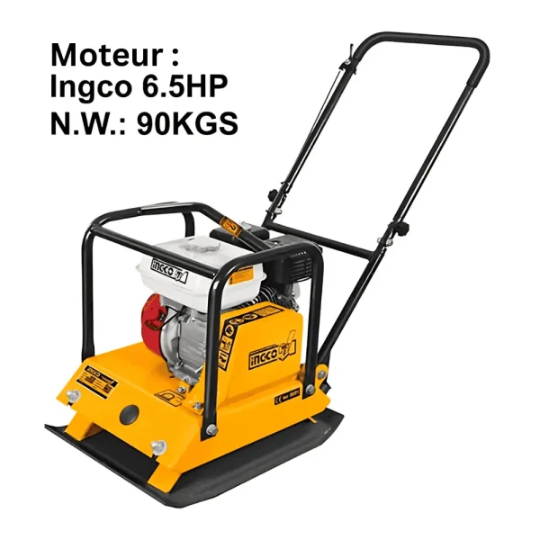 Compacteur à plaque réversible moteur essence 6.5HP 4.8kW 15kN
