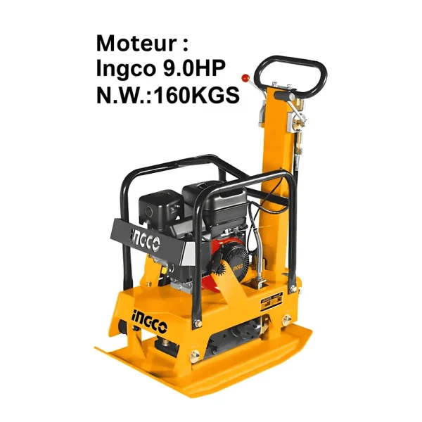 Compacteur à plaque réversible moteur essence 9HP 6kW