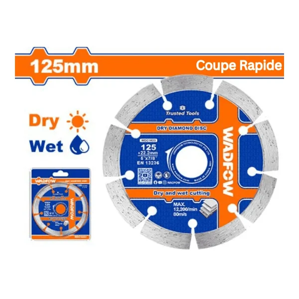 Disque diamant sec 125(5")x22.2 mm/7.5 mm