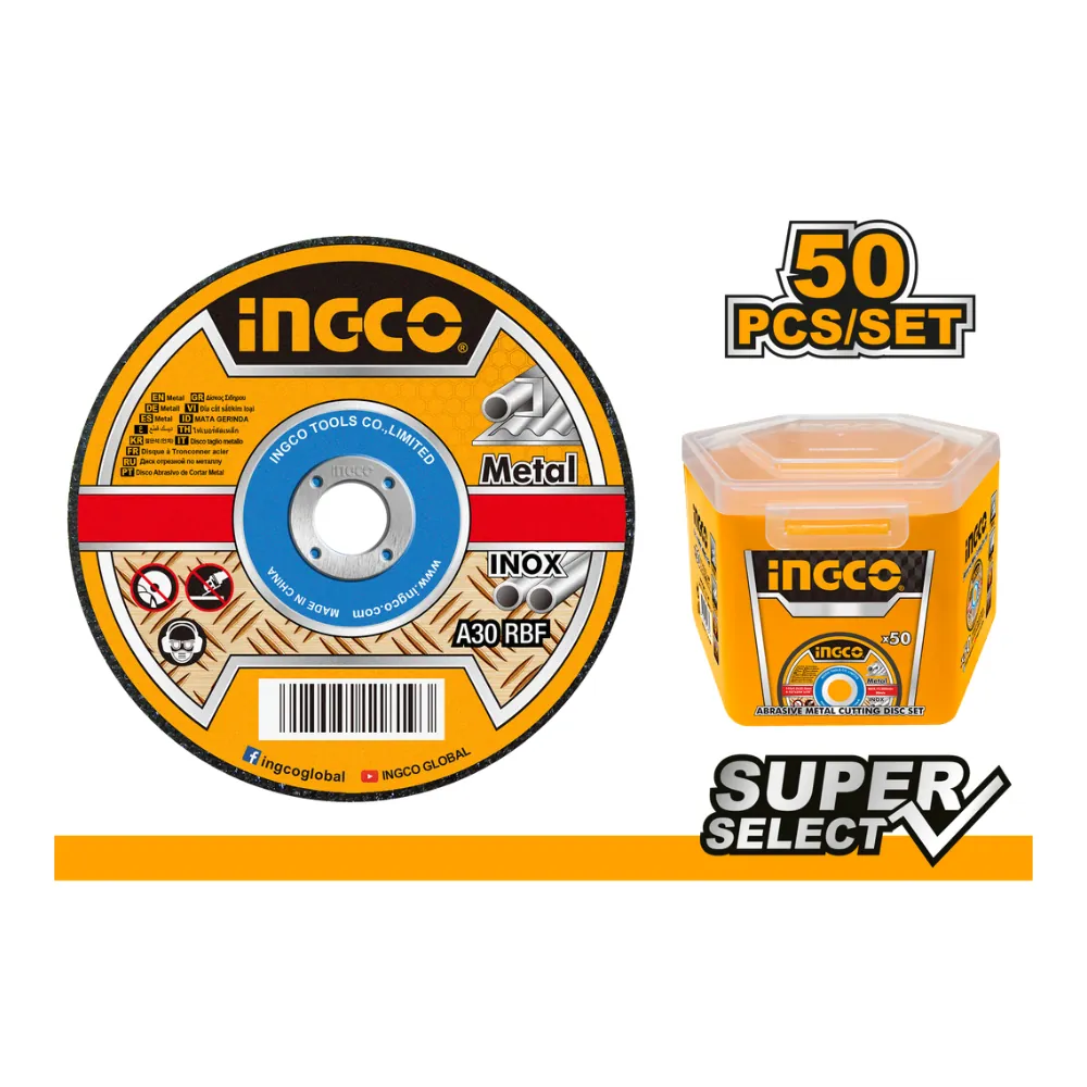 Jeu de 50 disques à couper en métal 115×1.2 mm MCD1211550 ingco