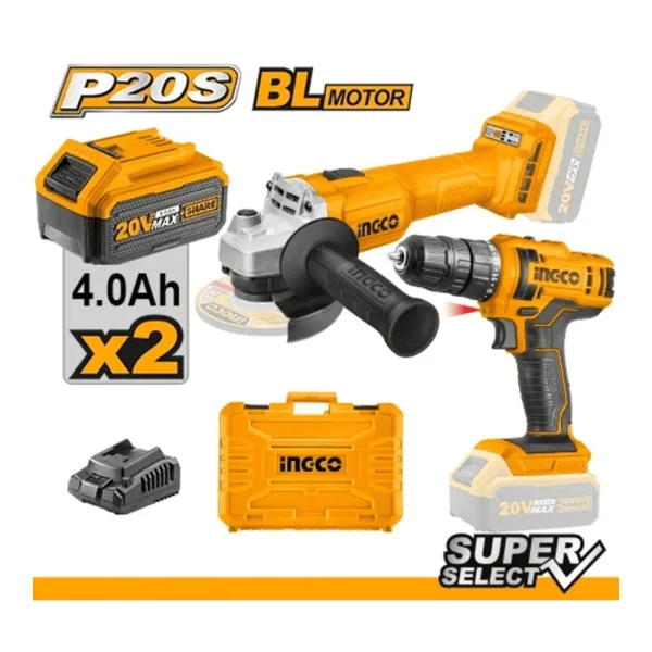 Kit visseuse 20V + meuleuse angulaire 20V ingco ckli20157 p20s