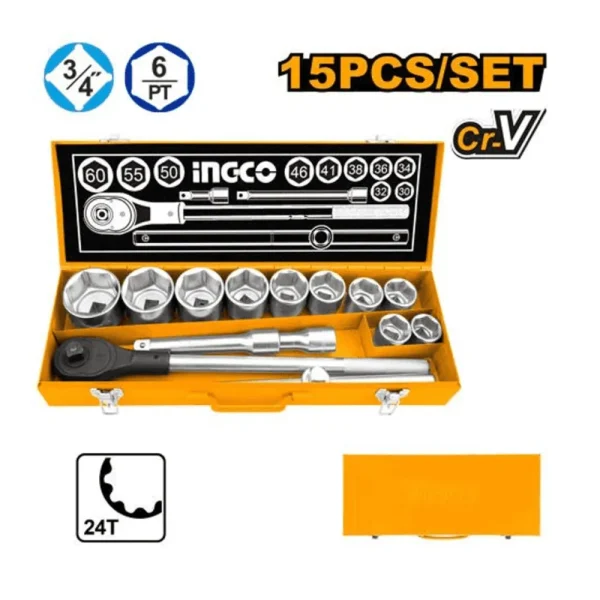 Ensemble de douilles 3/4" de 15 pièces