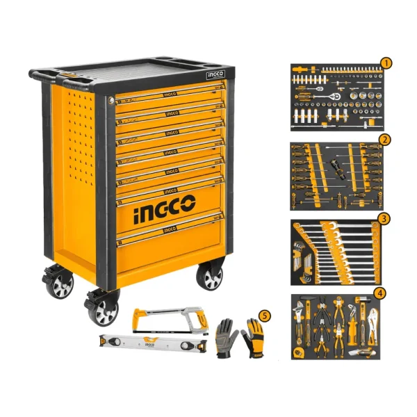Etagere à outils avec ensemble d'outils manuels de 162 pièces