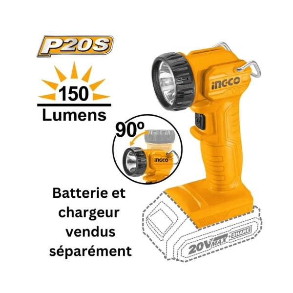 Lampe torche sans fil 20V 1.5W