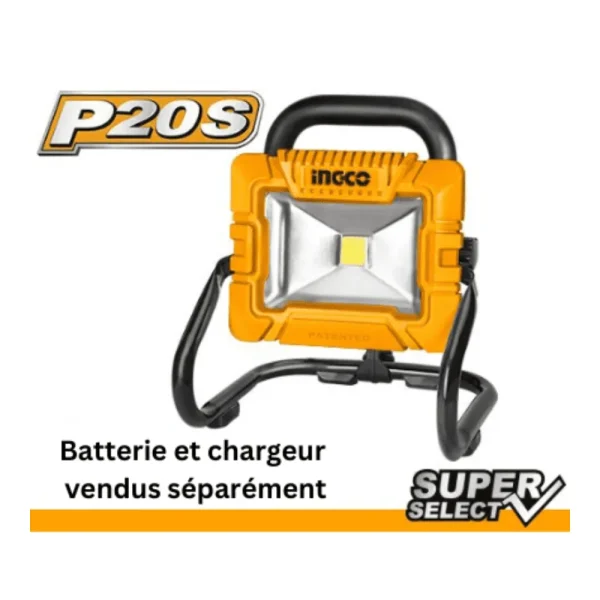 Projecteur portable sans fil 20V 20W