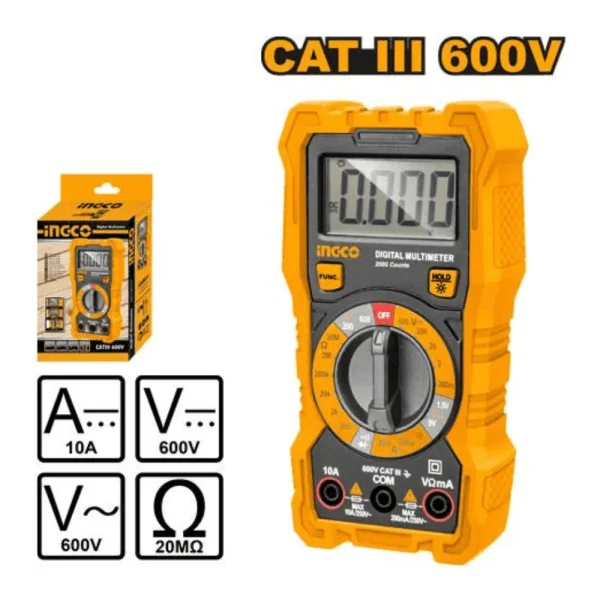 Multimètre digital 600V-2000C AC/DC