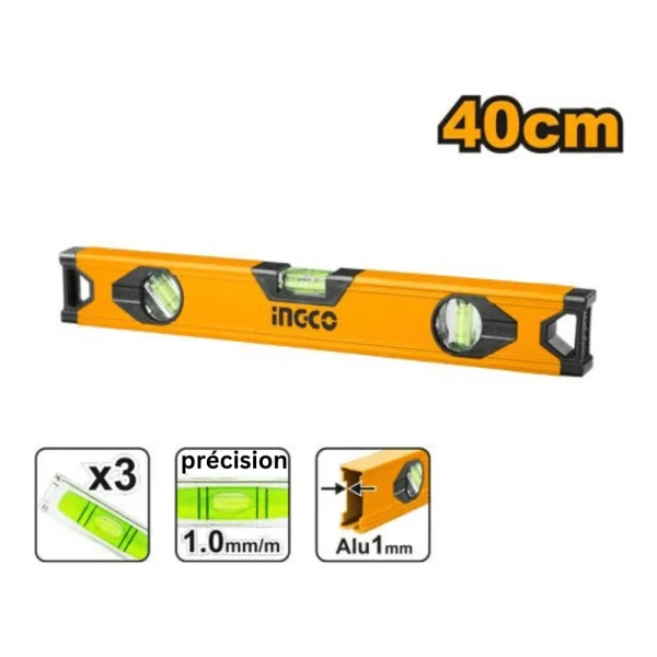 Niveau maçon 40 cm alu