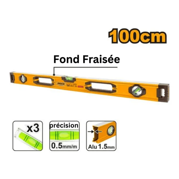 Niveau maçon 100 cm alu