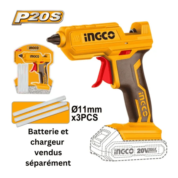 Pistolet à colle sans fil 20V