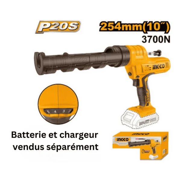 Pistolet à calfeutrer sans fil 20V