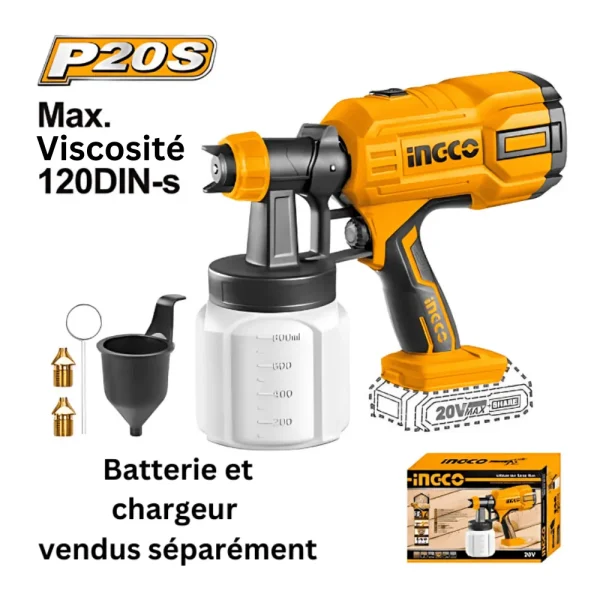Pistolet pulvérisateur sans fil 20V
