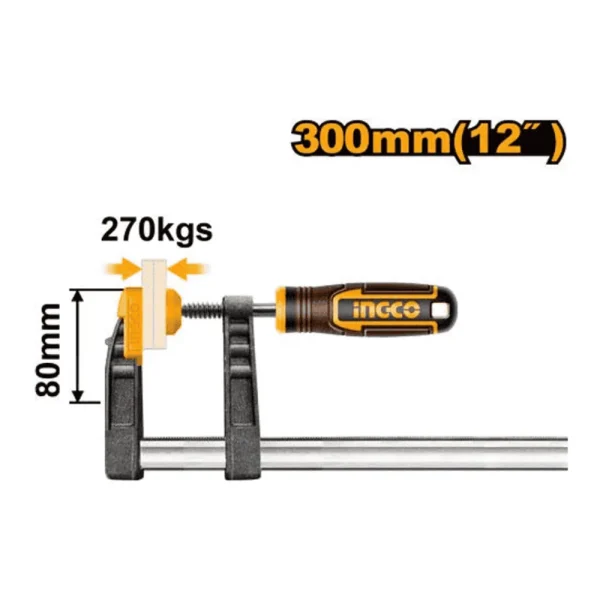 Serre-joint avec poignée en plastique 270 kg 12" 80 x 300 mm