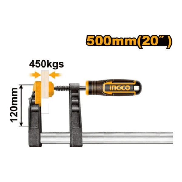 Serre-joint avec poignée en plastique 450 kg 20" 120 x 500 mm