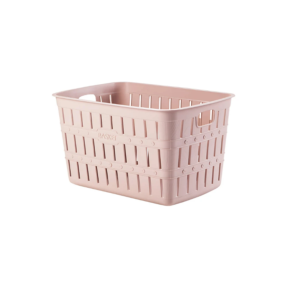 0772 Panier à linge ajouré rose 20L