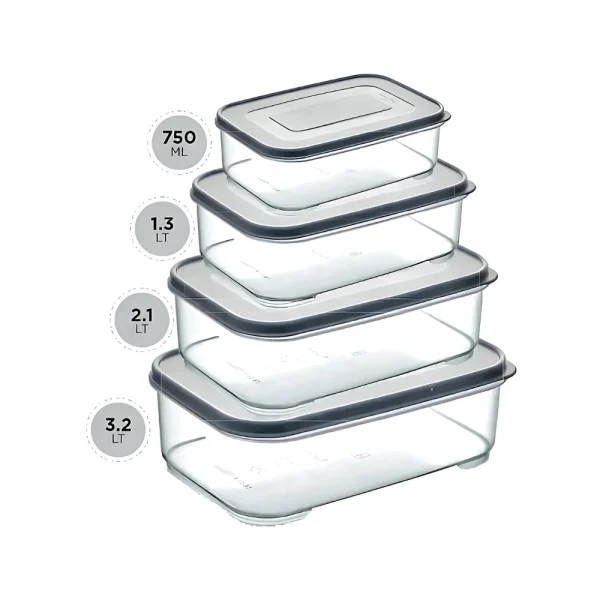Set de 4 boîtes de conservation 0.75 à 3.2L – Image 4