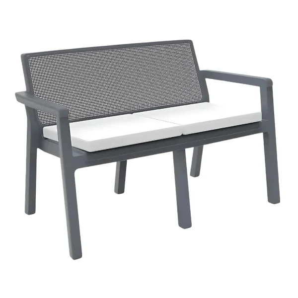 Salon d’extérieur Torino avec coussins – 4 places + table basse grise – Image 3