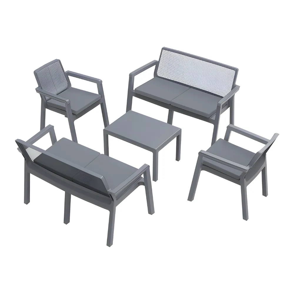 150 Salon d’extérieur Milano avec coussins – 6 places + table basse