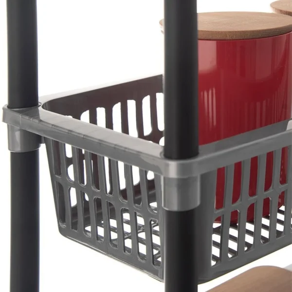Étagère de rangement slim 4 niveaux avec roulettes 50 x 19.5 x 82 cm – Image 2