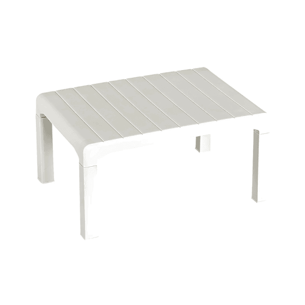 Salon de jardin 4 pièces en plastique avec coussins - Blanc – Image 3