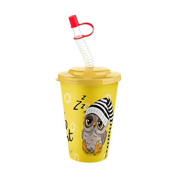 Gobelet enfant 400 ml avec couvercle et paille rétractable – Image 3