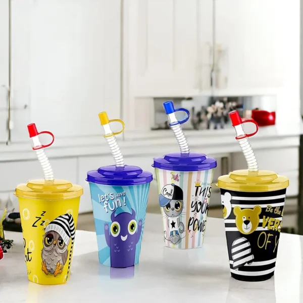 Gobelet enfant 400 ml avec couvercle et paille rétractable – Image 5
