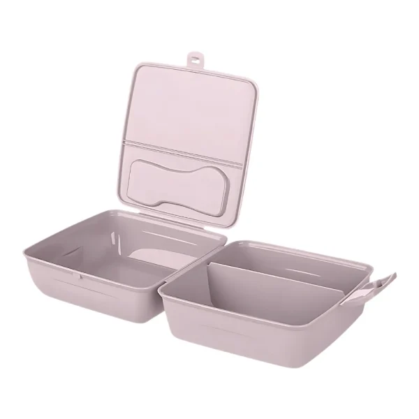 Boîte à déjeuner compartimentée avec cuillère et fourchette intégrées – Image 3