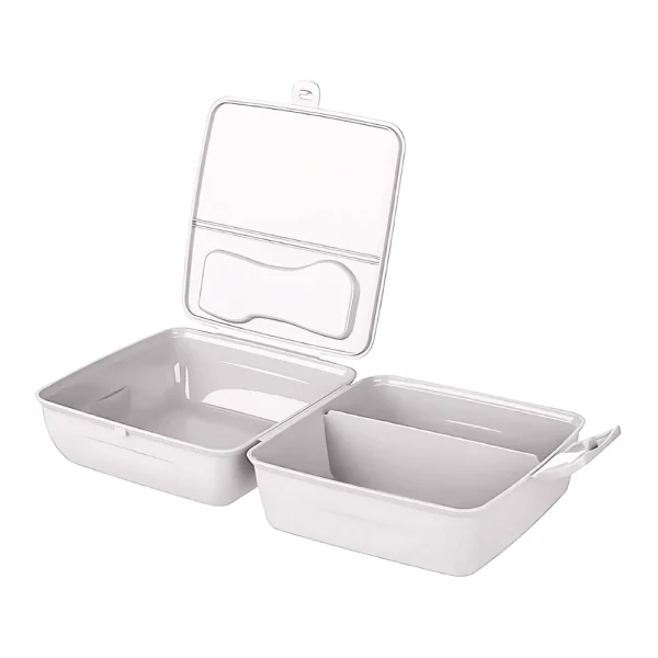 Boîte à déjeuner compartimentée avec cuillère et fourchette intégrées – Image 2