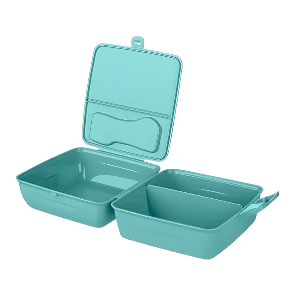 Boîte à déjeuner compartimentée avec cuillère et fourchette intégrées – Image 5