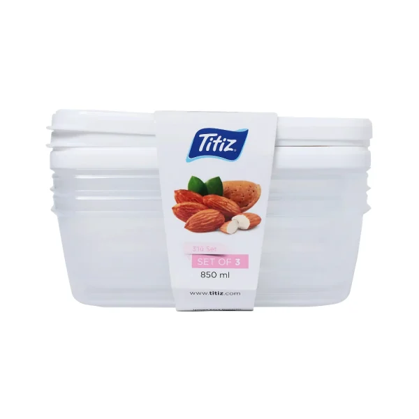 Lot de 3 boîtes de conservation 850 ml avec couvercles décor – Image 3