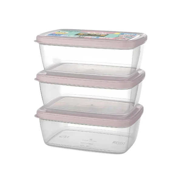Lot de 3 boîtes de conservation 850 ml avec couvercles décor fruits