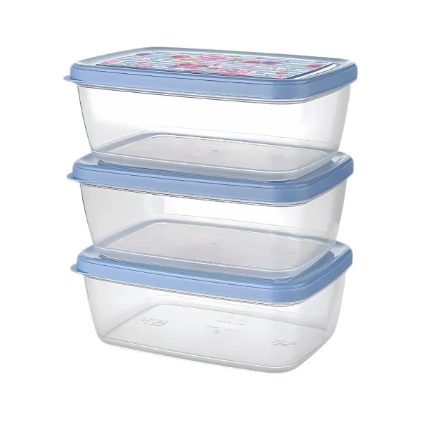 Lot de 3 boîtes de conservation 1.2L avec couvercles décor fruits