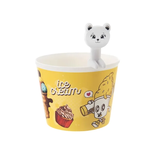Coupes à glace fantaisie avec cuillère ourson (set de 4) – Image 2