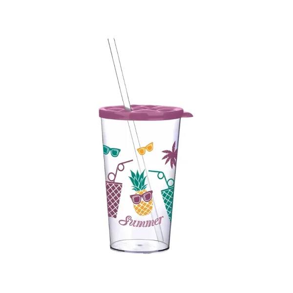 Gobelet 700 ml avec fermeture et paille réutilisable – Image 3