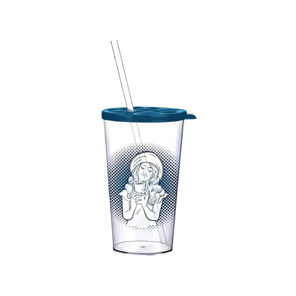 Gobelet 700 ml avec fermeture et paille réutilisable – Image 4