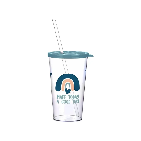 Gobelet 700 ml avec fermeture et paille réutilisable – Image 2